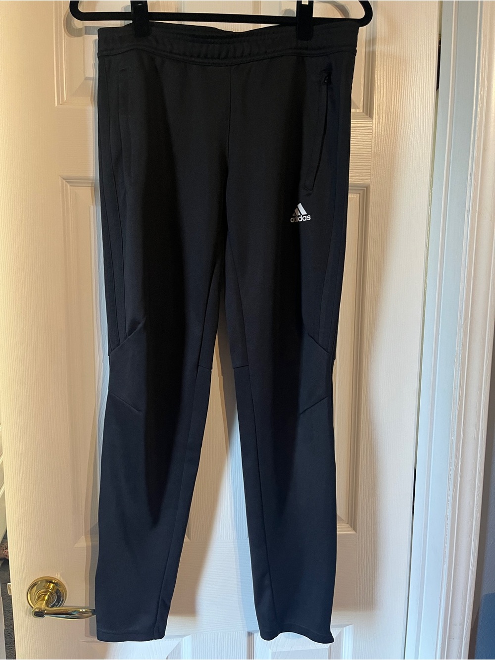 adidas Black Zippered Training Pants with Logo